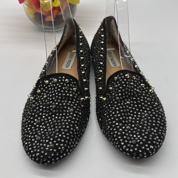 Steve Madden Graanite Studded Black Loafers Size 8 BLO7054A - Picture 2 of 7